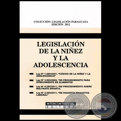 LEGISLACIÓN DE LA NIÑEZ Y LA ADOLESCENCIA - Año 2012